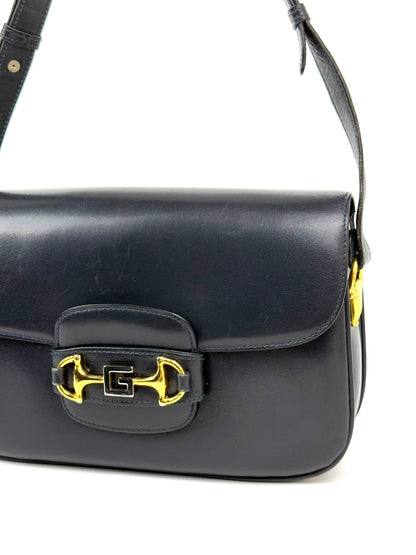 Gucci Horsebit 1955 Navy Leather Shoulder Bag