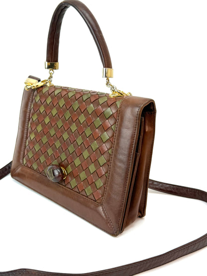 Bottega Veneta Turnlock Intrecciato Bag