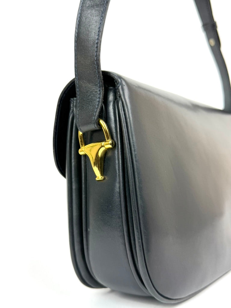 Gucci Horsebit 1955 Navy Leather Shoulder Bag