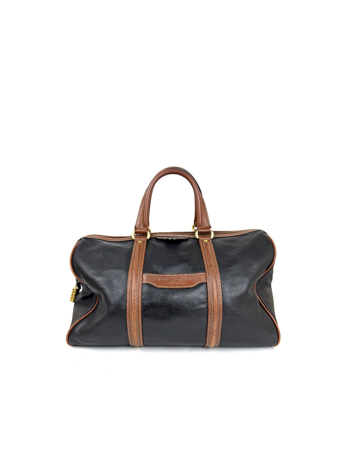 Balenciaga 48h Boston Bag in black leather