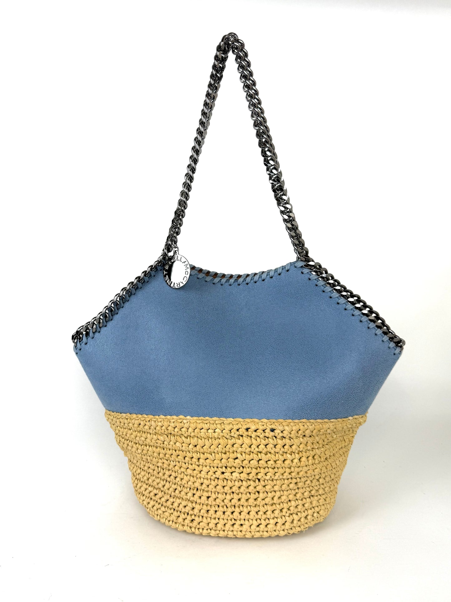 Stella McCartney Falabella Raffia Medium Blue