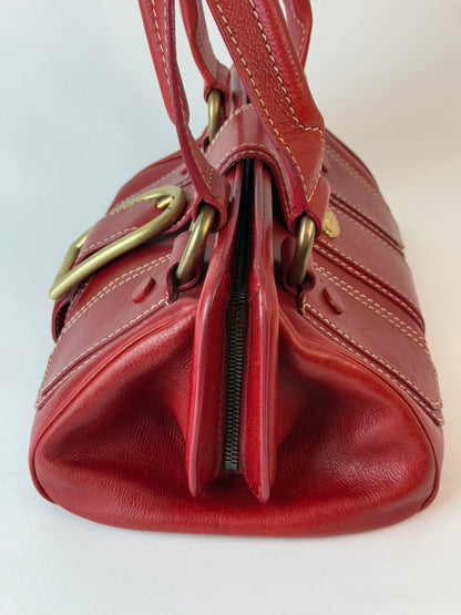 Celine Leather Handbag with Gold Clasp