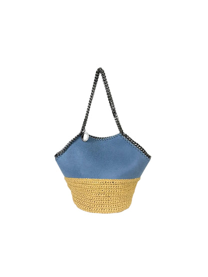 Stella McCartney Falabella Raffia Medium Blue
