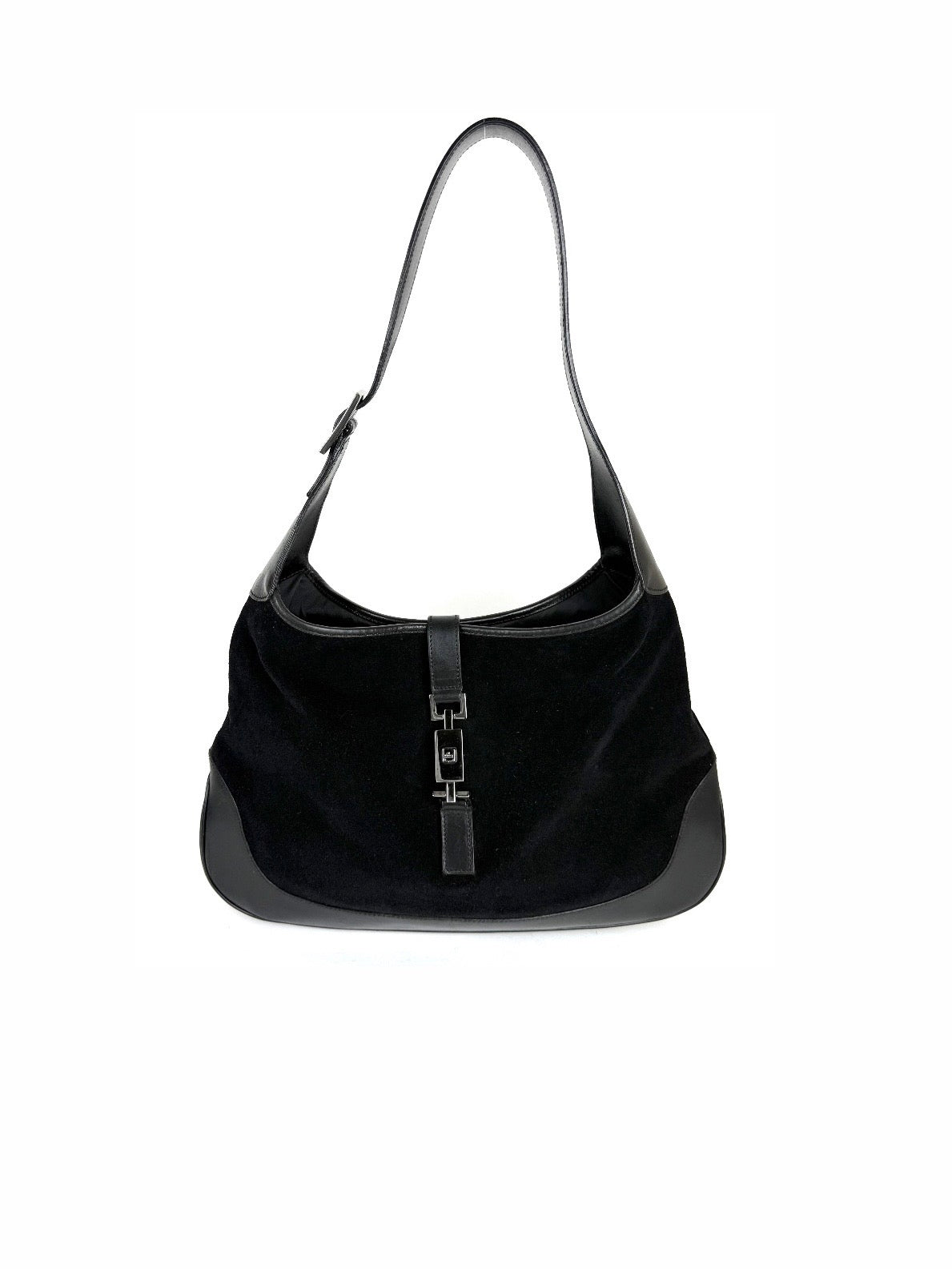 Gucci Jackie Large in Black Leather and Suede