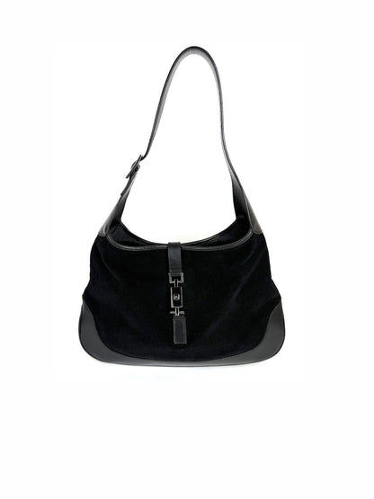 Gucci Jackie Large in Black Leather and Suede