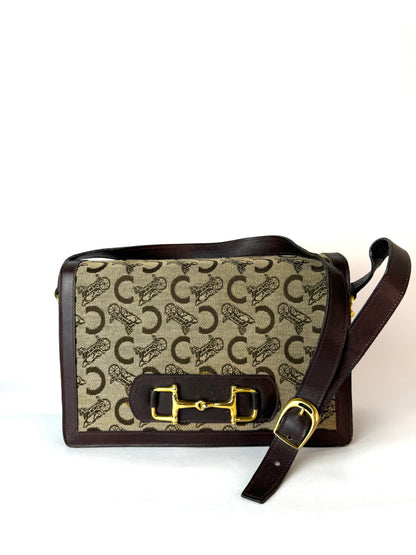 Celine Shoulder Bag with Horse Carriage Metal Fittings (C Sulky)