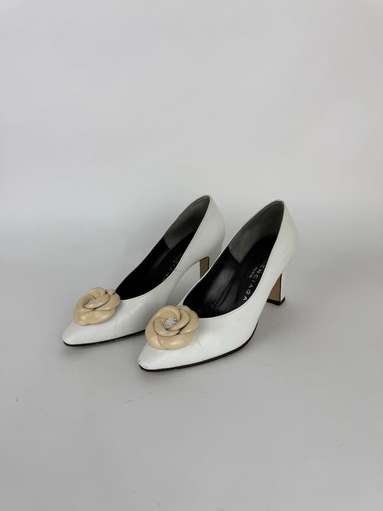 Balenciaga white heels - size 35