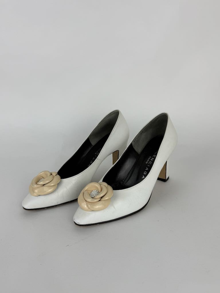 Balenciaga white heels - size 35
