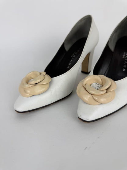 Balenciaga white heels - size 35