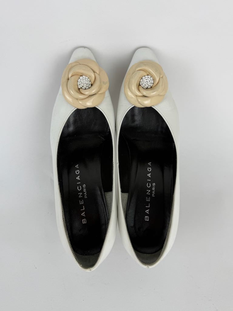 Balenciaga white heels - size 35
