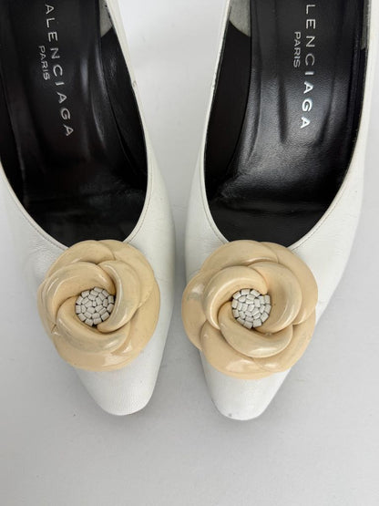 Balenciaga white heels - size 35