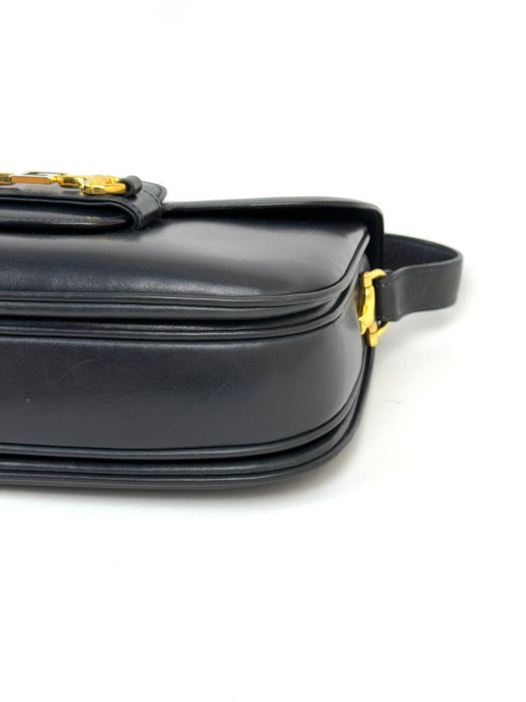 Gucci Horsebit 1955 Navy Leather Shoulder Bag