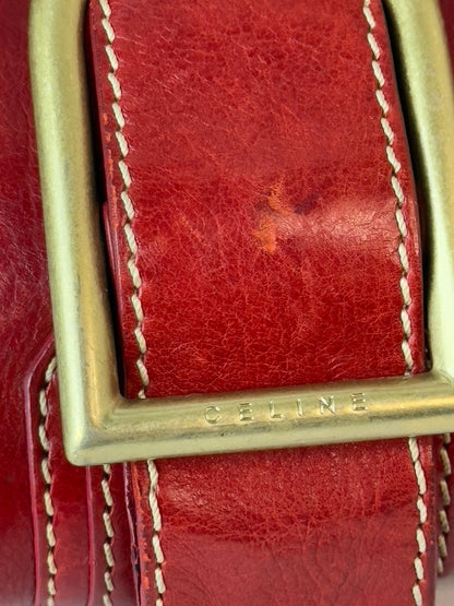 Celine Leather Handbag with Gold Clasp