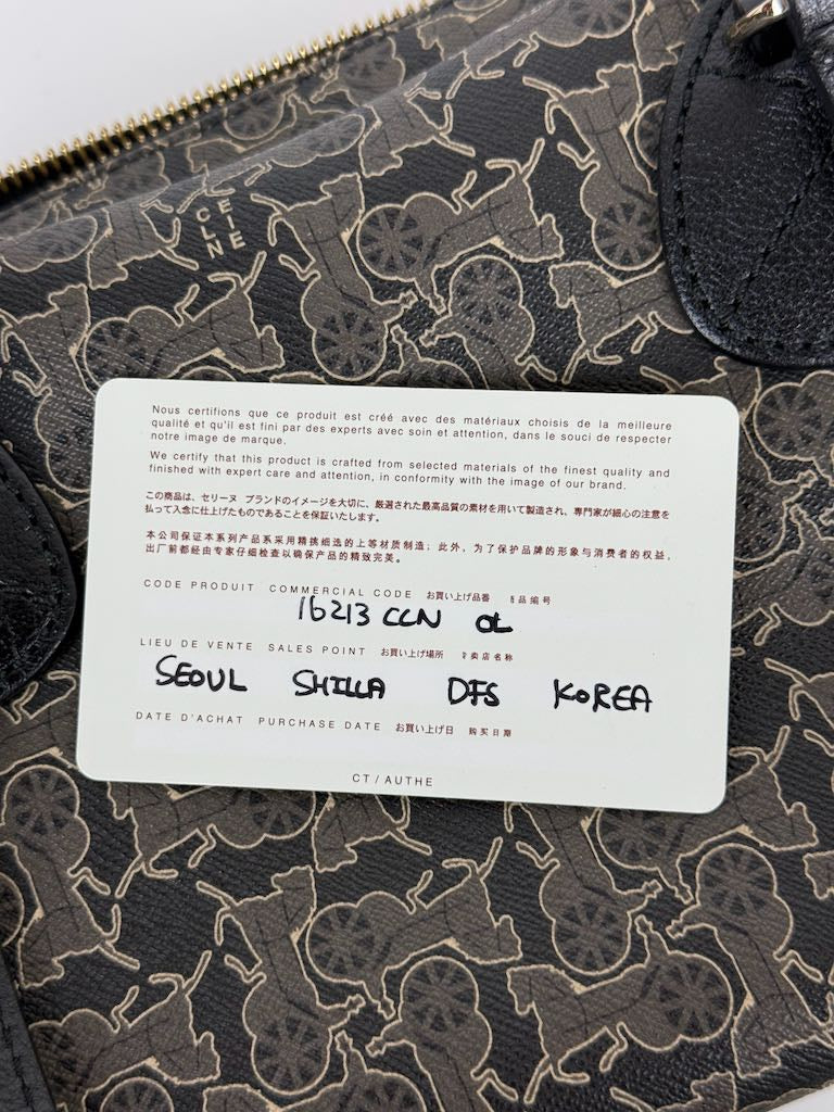 Celine Carriage Print Mini Boston Bag