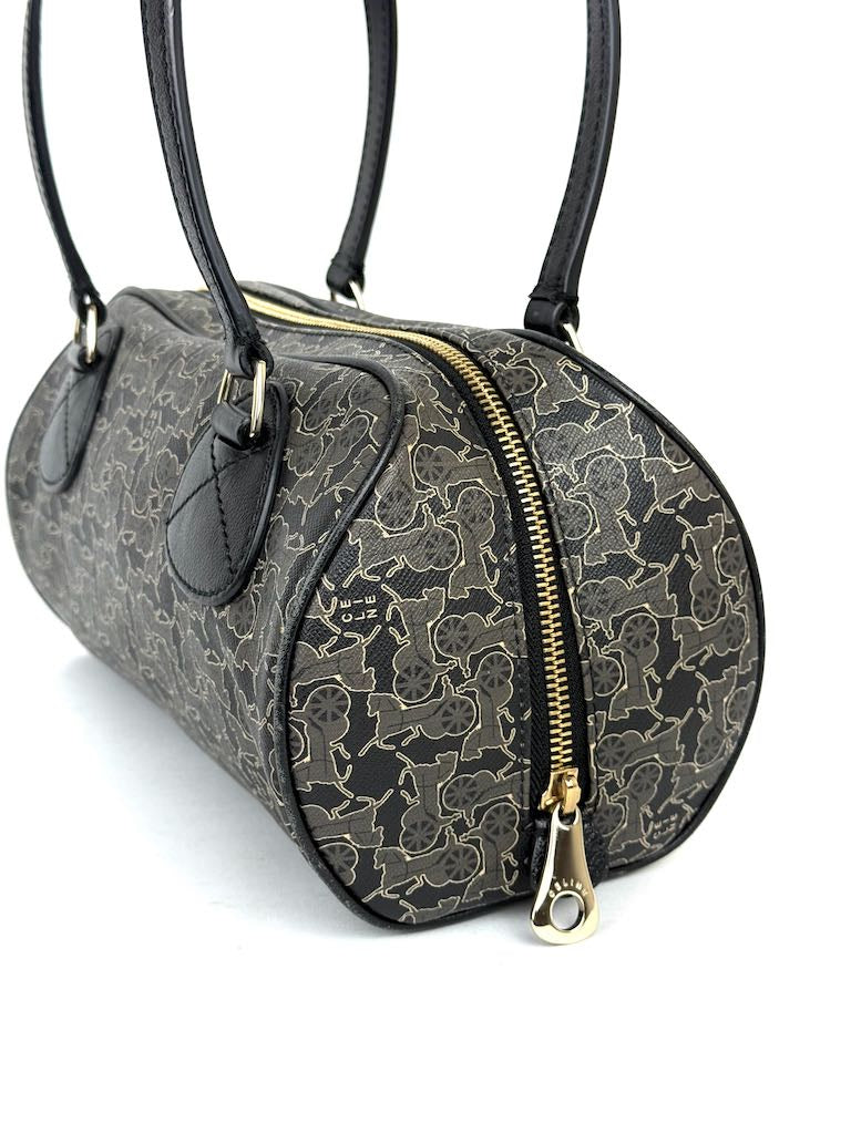 Celine Carriage Print Mini Boston Bag