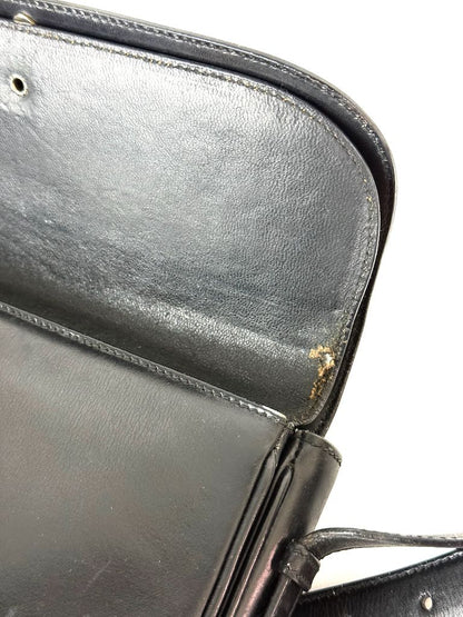 Celine Triomphe black leather shoulder bag