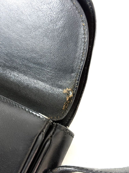 Celine Triomphe black leather shoulder bag