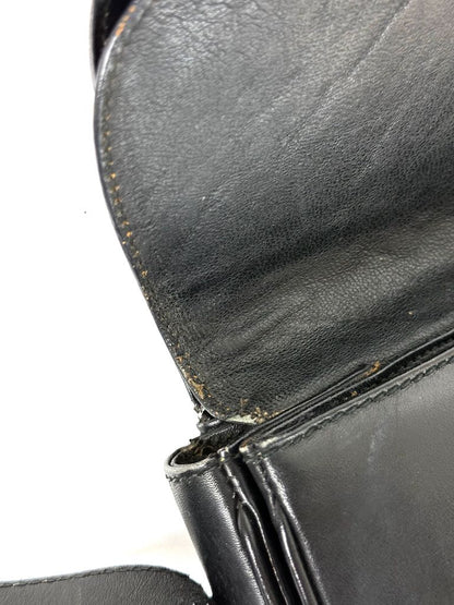 Celine Triomphe black leather shoulder bag