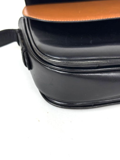 Celine Triomphe black leather shoulder bag