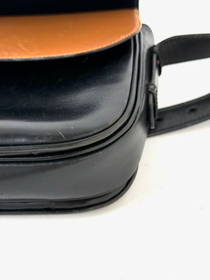 Celine Triomphe black leather shoulder bag