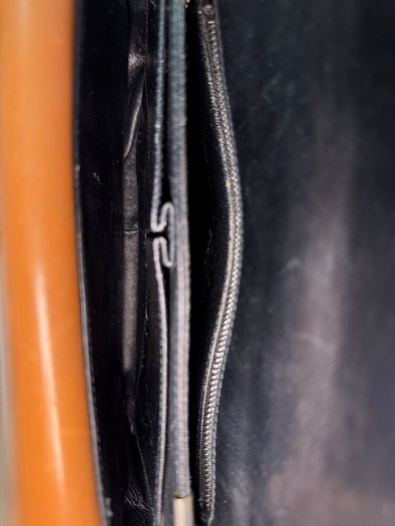 Celine Triomphe black leather shoulder bag