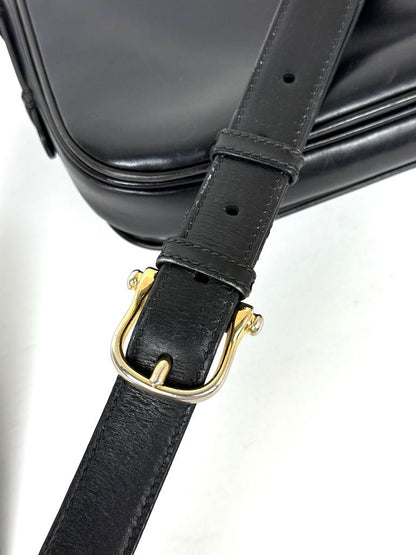 Celine Triomphe black leather shoulder bag