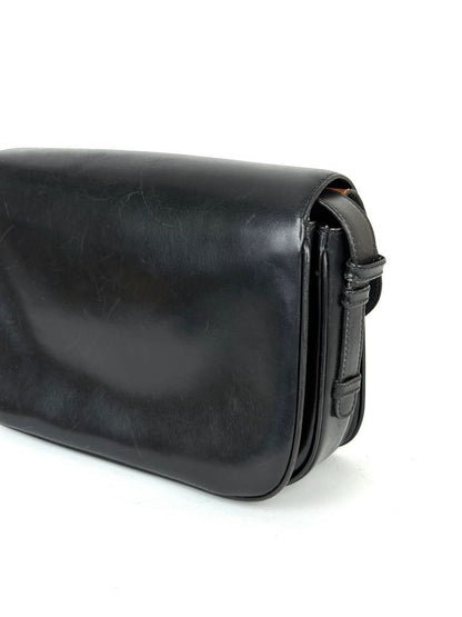 Celine Triomphe black leather shoulder bag