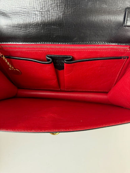 Celine Shoulder Bag in black leather