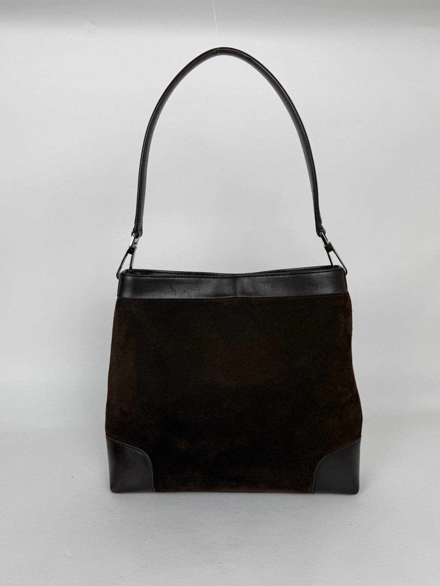 Gucci suede web shoulder bag