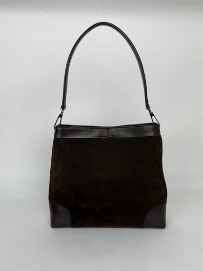 Gucci suede web shoulder bag