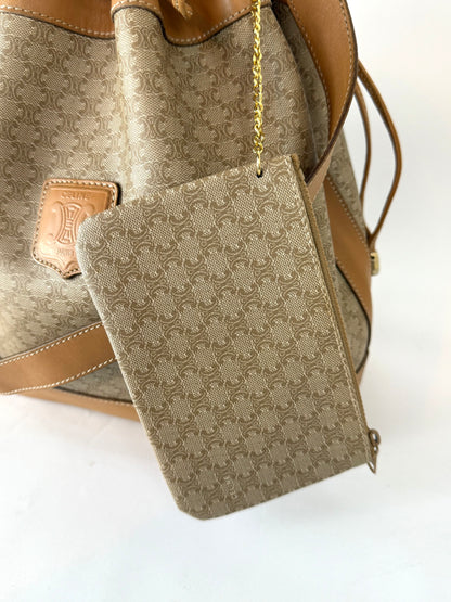 Celine Macadam Drawstring Shoulder Bag