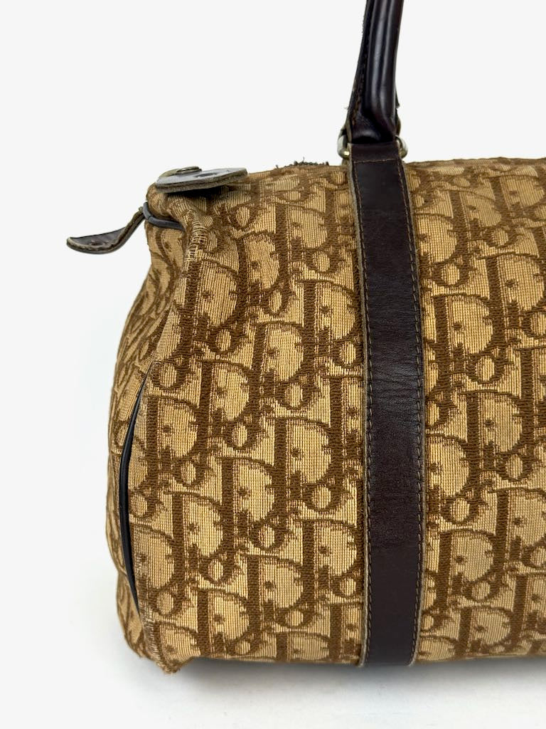 Dior Trotter Canvas Mini Hand Boston Bag in Brown