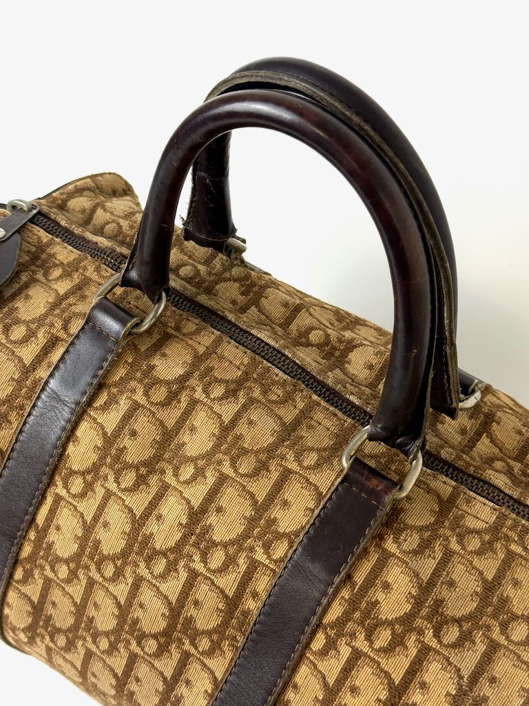 Dior Trotter Canvas Mini Hand Boston Bag in Brown
