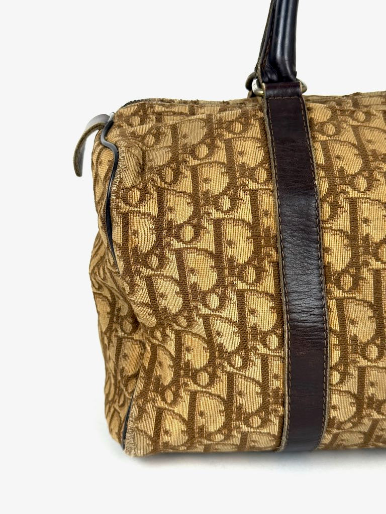 Dior Trotter Canvas Mini Hand Boston Bag in Brown