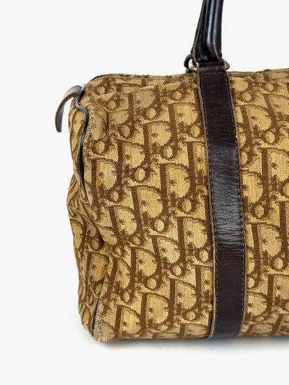 Dior Trotter Canvas Mini Hand Boston Bag in Brown
