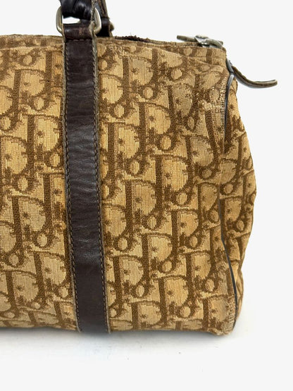 Dior Trotter Canvas Mini Hand Boston Bag in Brown