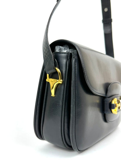 Gucci Horsebit 1955 Navy Leather Shoulder Bag