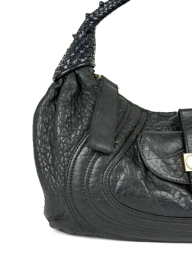 Fendi Zucca Spy in black leather