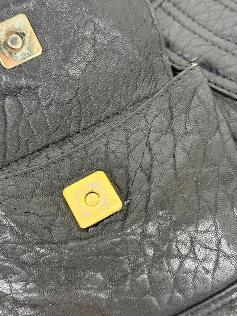 Fendi Zucca Spy in black leather