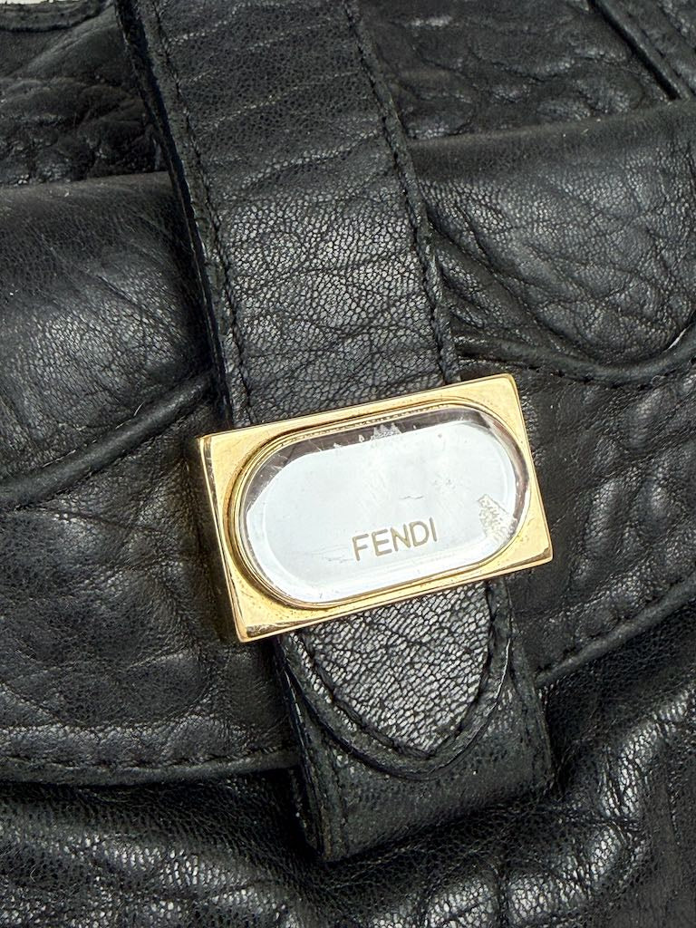 Fendi Zucca Spy in black leather