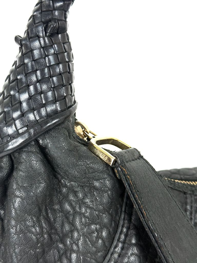 Fendi Zucca Spy in black leather