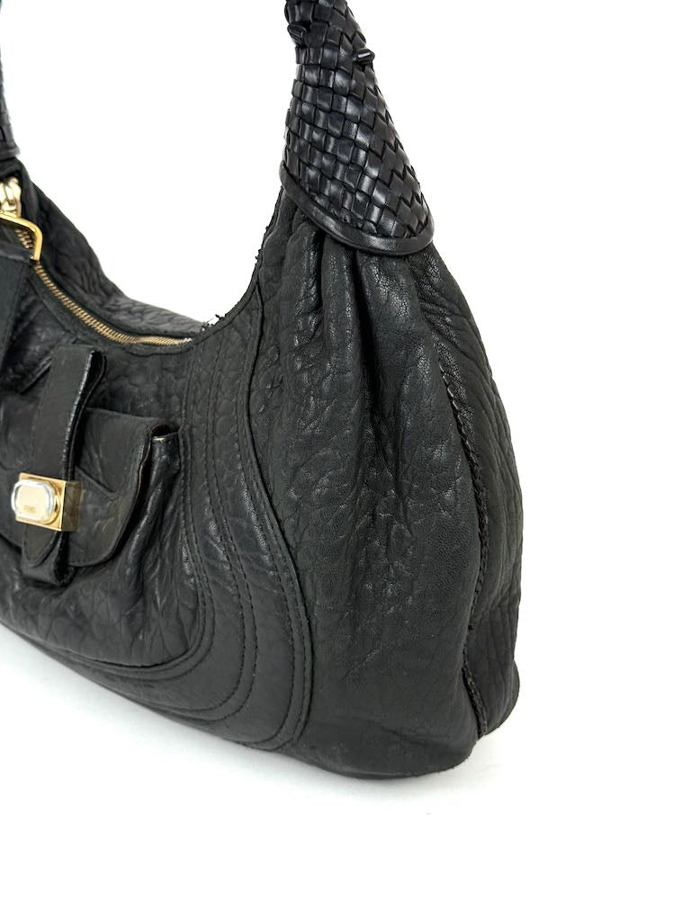 Fendi Zucca Spy in black leather