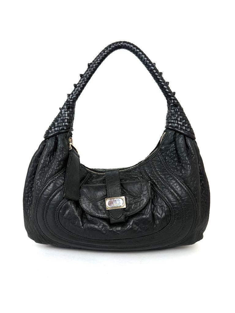 Fendi Zucca Spy in black leather