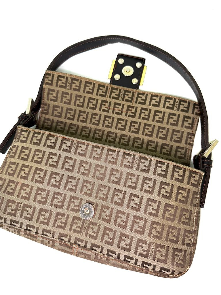 Fendi Zucchino Canvas Baguette