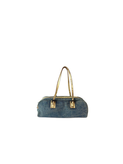 Fendi denim python leather