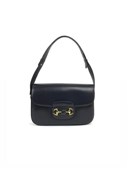 Gucci Horsebit 1955 Navy Leather Shoulder Bag