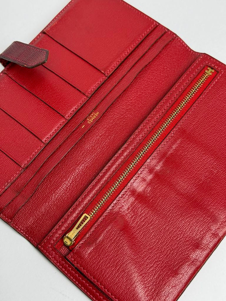 Hermès Bearn Lizard Bi-fold Long Wallet