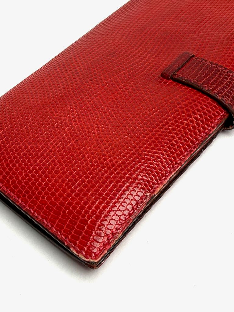 Hermès Bearn Lizard Bi-fold Long Wallet