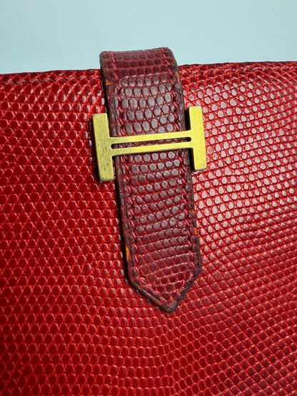 Hermès Bearn Lizard Bi-fold Long Wallet