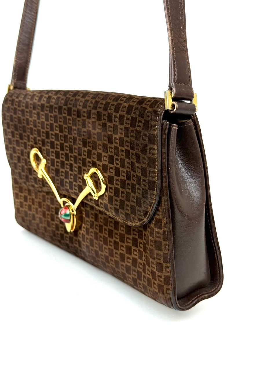 Gucci GG Suede Bag with Horsebit Hardware